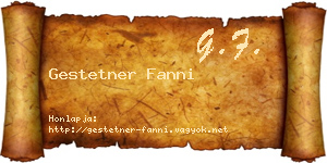Gestetner Fanni névjegykártya